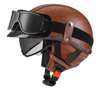 German Motorcycle Retro Half Helmet DOTECE Approved Vintage Half Open Helmet Mens Womens Half Shell Helmet with Adjustable Quick Release Buckle for Bicycle Cruiser Scooter 13,XXL=63~64cm