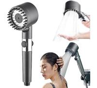 German Multifunctional Massage Shower, German Massage Multifunctional One-Button Adjustment Shower Head (Gray)