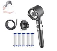 German Multifunctional Massage Shower, German Massage Multifunctional One-Button Adjustment Shower Head, Powerful Water Spray Shower Head with 3 Mode (B)