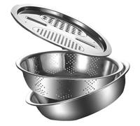 German Multifunctional Stainless Steel Basin - Multifunction in Stainless Steel Basin with Tyre Basin | Driver for Cooking | Spices Funnel | Large Food
