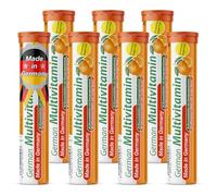 German Multivitamin Drink Effervescnet Tablets 140 Servings Orange Flavour - Vitamin C, E, B1, B2, B6, B12, Biotin, Folic Acid, Niacin, Pantothenic Acid - T&D Pharma - Made in Germany