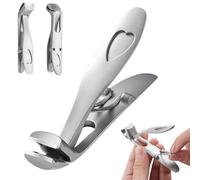 German Nail Clippers for Men - Large Angled Head Nail Clippers for Seniors - Ergonomic Toenail Clipper with Wide Opening for Thick Nails - Heavy Duty Nail Cutter Trimmèr for Men Women (Silver 1Pc)
