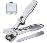 German Nail Clippers for Men Thick Nails,Upgrade Straight Toenail Clippers for Seniors with Wide Opening,Large Heavy Duty No Splash Ingrown Fingernail Clipper Nail Cutter with Catcher