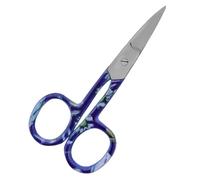 German Nail Scissors Curved Manicure Cuticle Scissor Clippers - Cuticle Trimmer Grooming for Eyebrow, Beard, Nose Hair Trimming - Beauty Small Scissors Men and Women (3.75" Dark Blue)
