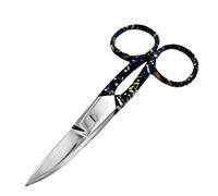 German Nail Scissors Curved Manicure Cuticle Scissor Clippers - Cuticle Trimmer Grooming for Eyebrow, Beard, Nose Hair Trimming - Beauty Small Scissors Men and Women (5" Black-White)