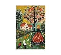 German Naive Art Print Canvas Poster Wall Art Decor Print Picture Paintings for Living Room Bedroom Decoration 12x18inch(30x45cm)