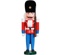 German nutcracker Dane red, height 39 cm / 15 inch, original Erzgebirge by Se...