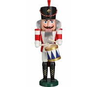 German nutcracker drummer red, height 39 cm / 15 inch, original Erzgebirge by...