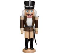 German nutcracker hussar ash-tree brown, height 37 cm / 15 inch, original Erz...