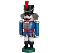 German nutcracker hussar blue, height 20 cm / 8 inch, original Erzgebirge by ...