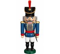 German nutcracker hussar blue, height 28 cm / 11 inch, original Erzgebirge by...