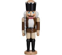 German nutcracker King ash-tree brown, height 39 cm / 15 inch, original Erzge...