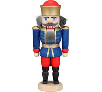 German nutcracker King blue, height 12 cm / 5 inch, original Erzgebirge by Se...