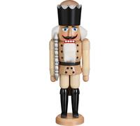 German nutcracker King natural, height 39 cm / 15 inch, original Erzgebirge b...