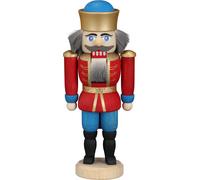 German nutcracker King red, height 12 cm / 5 inch, original Erzgebirge by Sei...