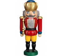 German nutcracker King red, height 25 cm / 10 inch, original Erzgebirge by Se...