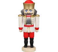 German nutcracker King white, height 12 cm / 5 inch, original Erzgebirge by S...