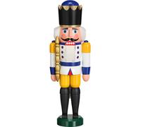 German nutcracker King white, height 29 cm / 11 inch, original Erzgebirge by ...