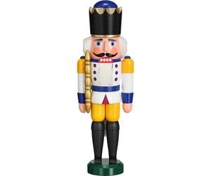 German nutcracker King white, height 29 cm / 11 inch, original Erzgebirge by ...