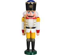 German nutcracker King white, height 39 cm / 15 inch, original Erzgebirge by ...
