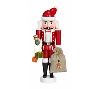 German nutcracker Santa Claus red, height 28 cm / 11 inch, original Erzgebirg...