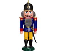 German nutcracker soldier blue, height 37 cm / 15 inch, original Erzgebirge b...
