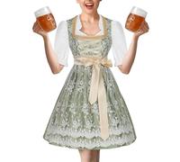 German Oktoberfest Dres - Women's Costume Outfit, Traditional Bavarian Style, Dirndl Apron | Halloween Festival Party Wear, Cosplay Attire, Girls Fancy Dress for Theater, Celebration Events