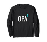 German Opa hoch 4 Mathematics Design Granddad Four Grandkids Long Sleeve T-Shirt