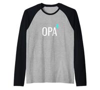 German Opa hoch 4 Mathematics Design Granddad Four Grandkids Raglan Baseball Tee