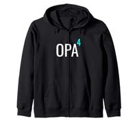 German Opa hoch 4 Mathematics Design Granddad Four Grandkids Zip Hoodie