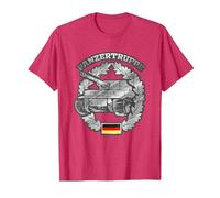 German Panzer Badge - German Army Tank T-Shirt, Men, Red Heather, 3X-Large