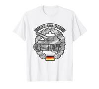German Panzer Badge - German Army Tank T-Shirt, Men, White, 3X-Large