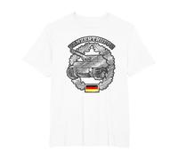 German Panzer Badge - German Army Tank T-Shirt, Men's Big and Tall, White, 2X Tall