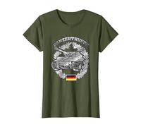 German Panzer Badge - German Army Tank T-Shirt, Women, Olive Green, Large