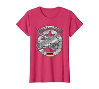 German Panzer Badge - German Army Tank T-Shirt, Women, Red Heather, X-Small