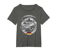 German Panzer Badge - German Army Tank T-Shirt, Women's Plus, Asphalt Grey, 6X