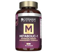 German Pharma Metabolic-1 Support Supplement - 60 Capsules (1 Month Supply) with Apple Cider Vinegar, Yerba Mate, Chromium & Inulin - High Strength Botanical Complex for Metabolism & Glucose Support