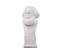 German Philosopher Socialist Karl Marx Marble Bust Statue Sculpture white 12 cm