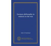 German philosophy in relation to the war