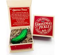 German Pickle Ornaments for Christmas Tree, Christmas Pickle Ornament with Story - German Gifts Decorations, Green Glass Ornaments