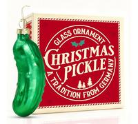 German Pickle Ornaments for Christmas Tree, Christmas Pickle Ornament with Story - German Gifts Decorations, Green Glass Ornaments