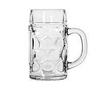 German Pint Glass Classic Beer Pot Old Pub Bar Style Tankard Handle Stein Dimple (1)