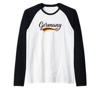 German Pride Script Flag Wave Heritage Deutschland Germany Raglan Baseball Tee
