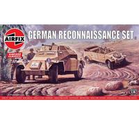 German Reconnaissance Set Airfix Classic Vintage Model Vehicle 1:76 Scale 57pcs