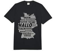 German Regional Greetings Map Dialect Typography Comfort Colors Adult Heavyweight T-Shirt