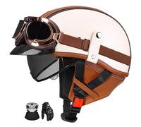 German Retro Jet Helmet, Ece Certified, Open-Face Motorcycle Helmet With Visor And Removable Liner, Suitable For Bicycles, Motorcycles, And Scooters. H,L:57-58CM