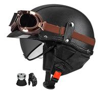 German Retro Jet Helmet, Ece Certified, Open-Face Motorcycle Helmet With Visor And Removable Liner, Suitable For Bicycles, Motorcycles, And Scooters. B,XL:59-60CM