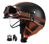 German Retro Jet Helmet, Ece Certified, Open-Face Motorcycle Helmet With Visor And Removable Liner, Suitable For Bicycles, Motorcycles, And Scooters. J,L:57-58CM