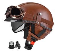 German Retro Jet Helmet, Ece Certified, Open-Face Motorcycle Helmet With Visor And Removable Liner, Suitable For Bicycles, Motorcycles, And Scooters. E,L:57-58CM