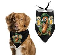 German Sausage Beer Dog Bandanas Print Triangle Scarf Adjustable Dog Bibs Handkerchief Holiday Party Costumes